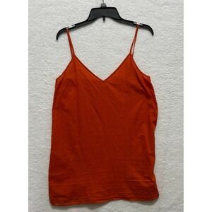 Velvet Graham Spencer Women's Tank Top Sleeveless‎ V Neck Orange Size L